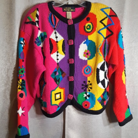 Lisa Nichols Sweaters - Vintage 90's Colorful Embelished Sweater Beaded